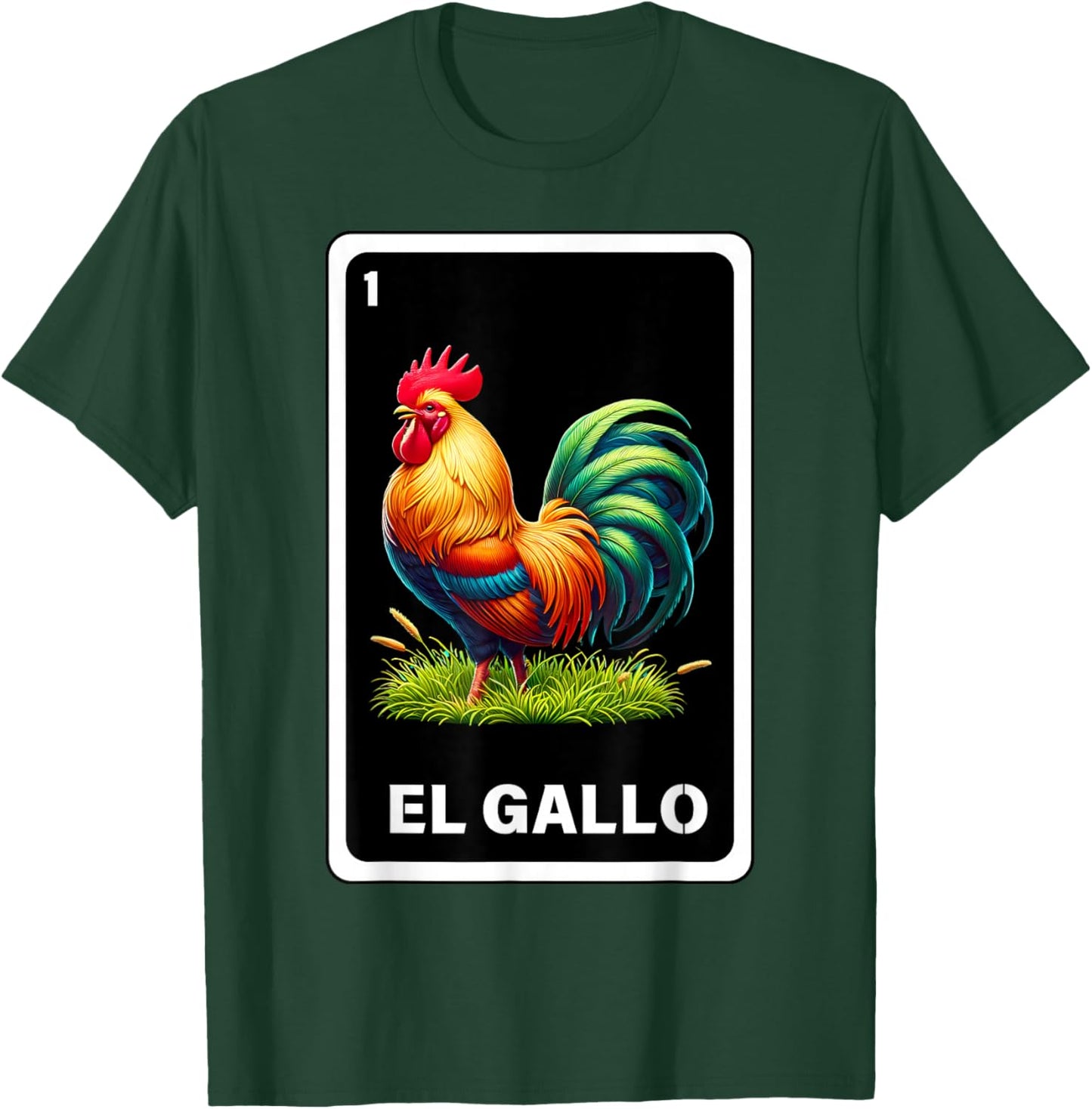 El Gallo Mexican Lottery Bingo Game Traditional Rooster Card T-Shirt - T-Shirt | Forest