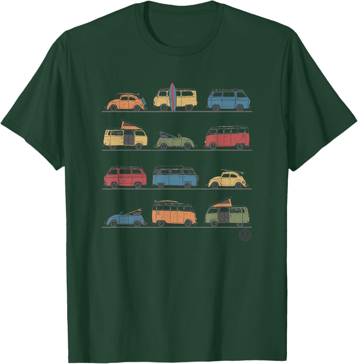 Volkswagen Vans And Beetles T-Shirt - T-Shirt | Forest