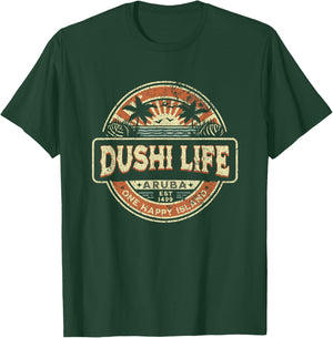 One Happy Island Aruba Shirt Cool Text Dushi Bida Vintage T-Shirt - T-Shirt | Forest