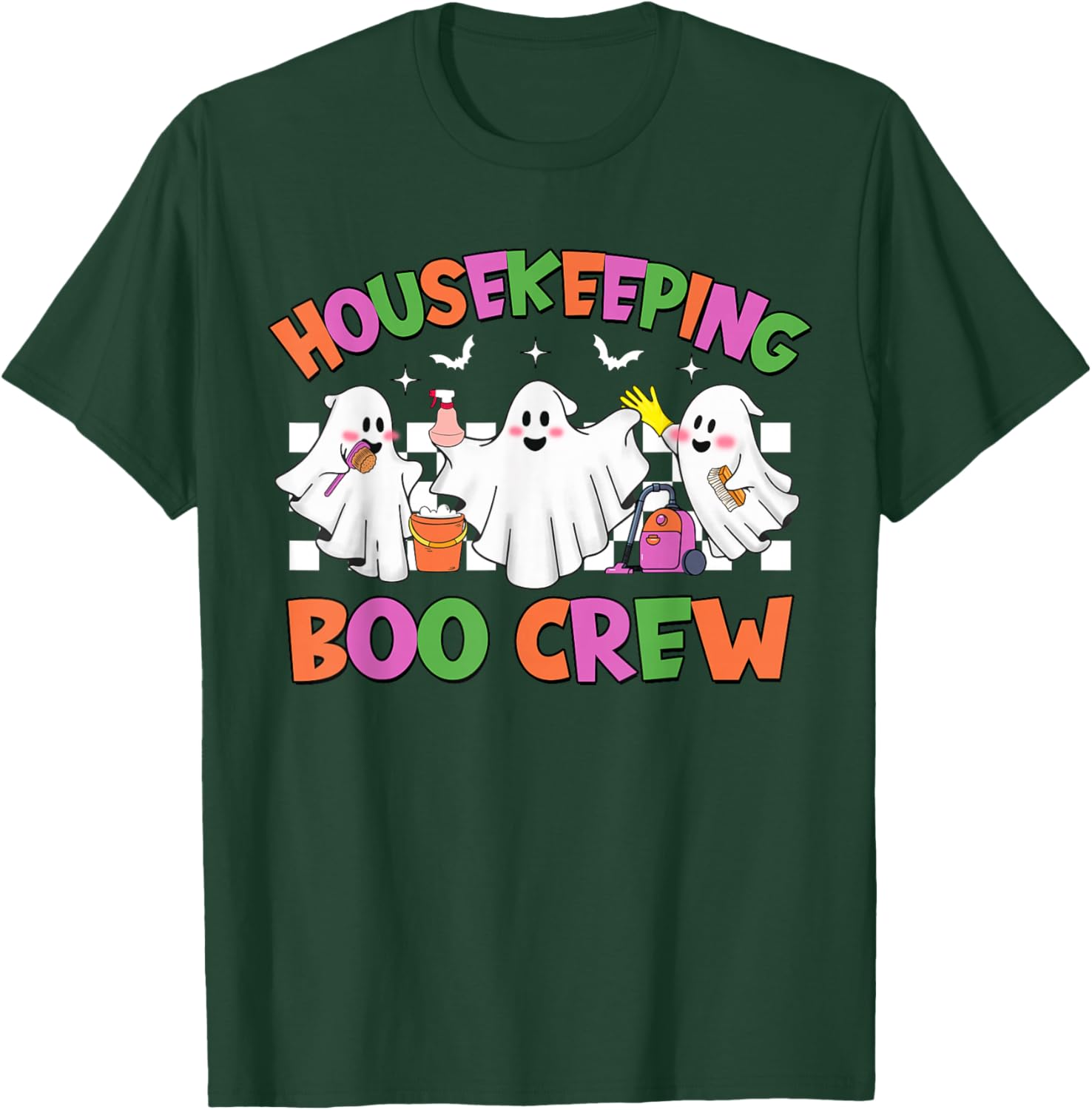 Retro Housekeeping Boo Crew Housekeeper Halloween Costumes T-Shirt - T-Shirt | Forest