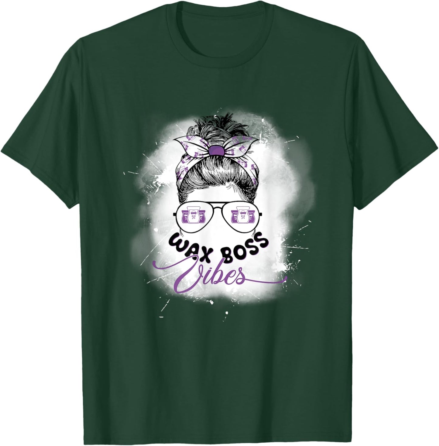 Waxing Wax Specialist Cute Messy Bun Wax Boss Vibes T-Shirt - T-Shirt | Forest