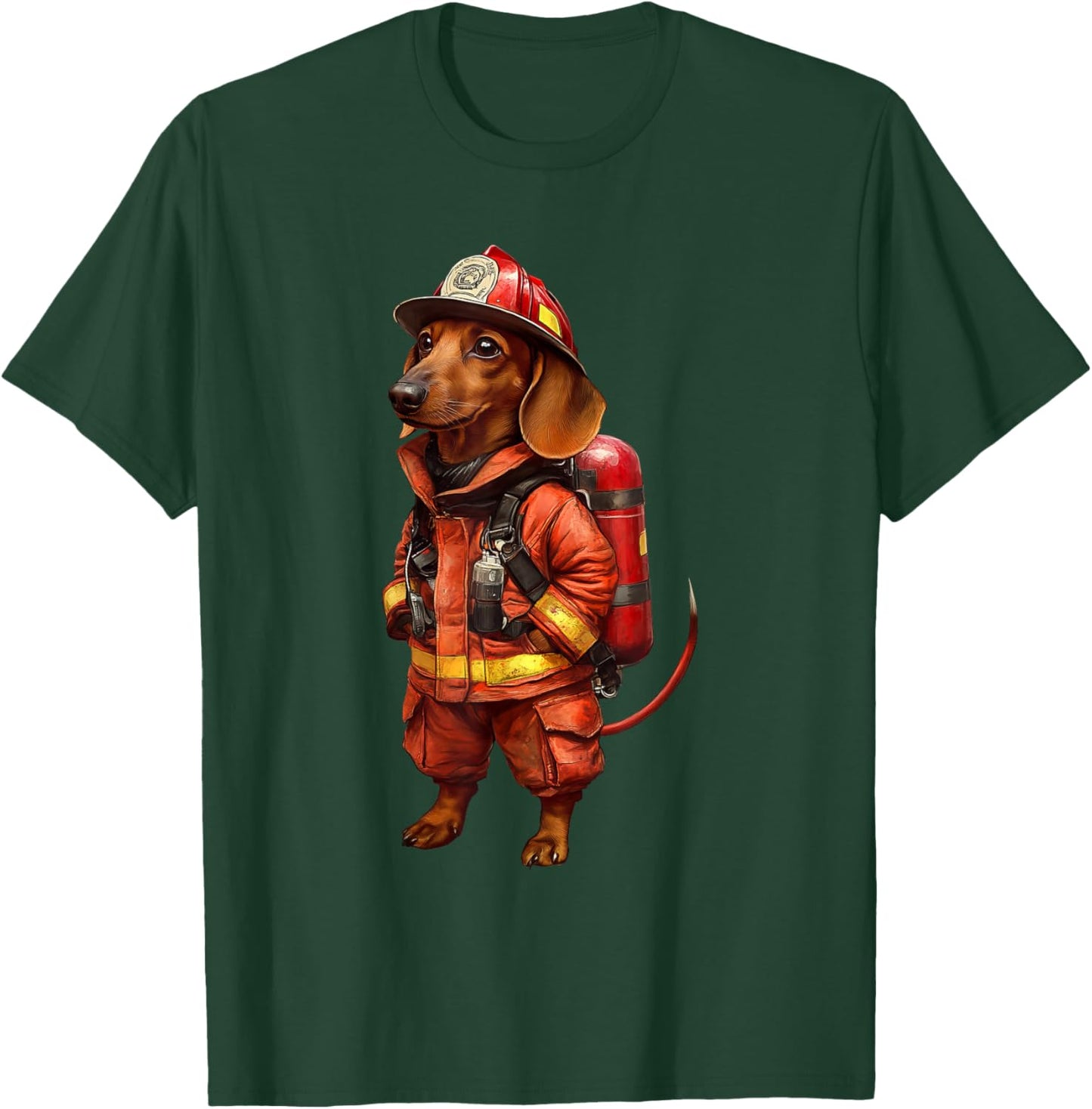 Dachshund Firefighter T-Shirt - T-Shirt | Forest