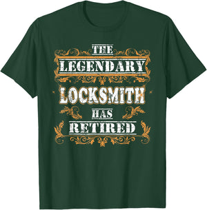 Retirement Party The Legendary Locksmith Has Retired T-Shirt - T-Shirt | Forest