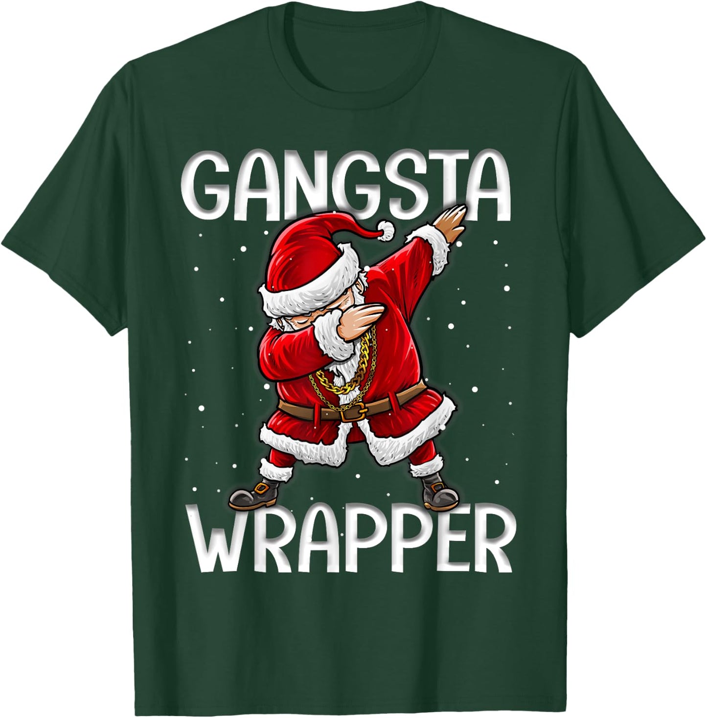 Gangsta Wrapper Funny Dabbing Santa Christmas Shirt Men T-Shirt - T-Shirt | Forest