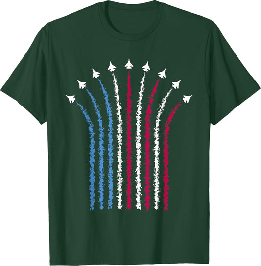 USA Jets 4th of July American Flag Patriotic Graphic T-Shirt - T-Shirt | Forest