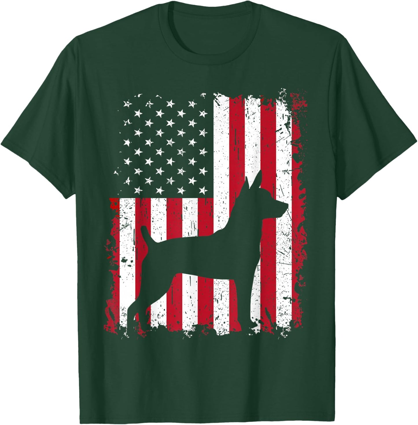 Rat Terrier 4th of July Patriotic American USA Flag Gift T-Shirt - T-Shirt | Forest