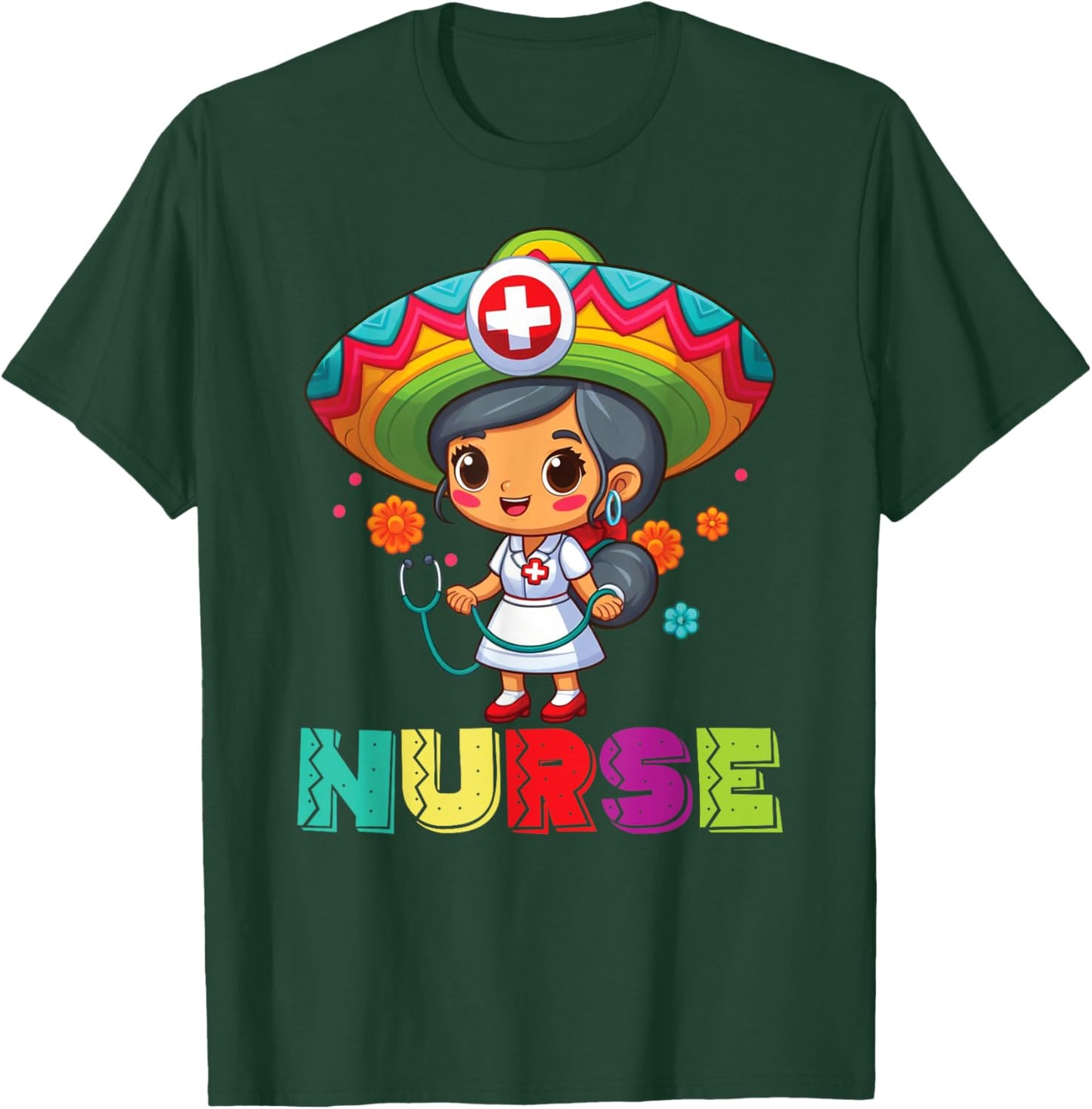Mexican Nurse Cinco De Mayo Nurse Women T-Shirt - T-Shirt | Forest