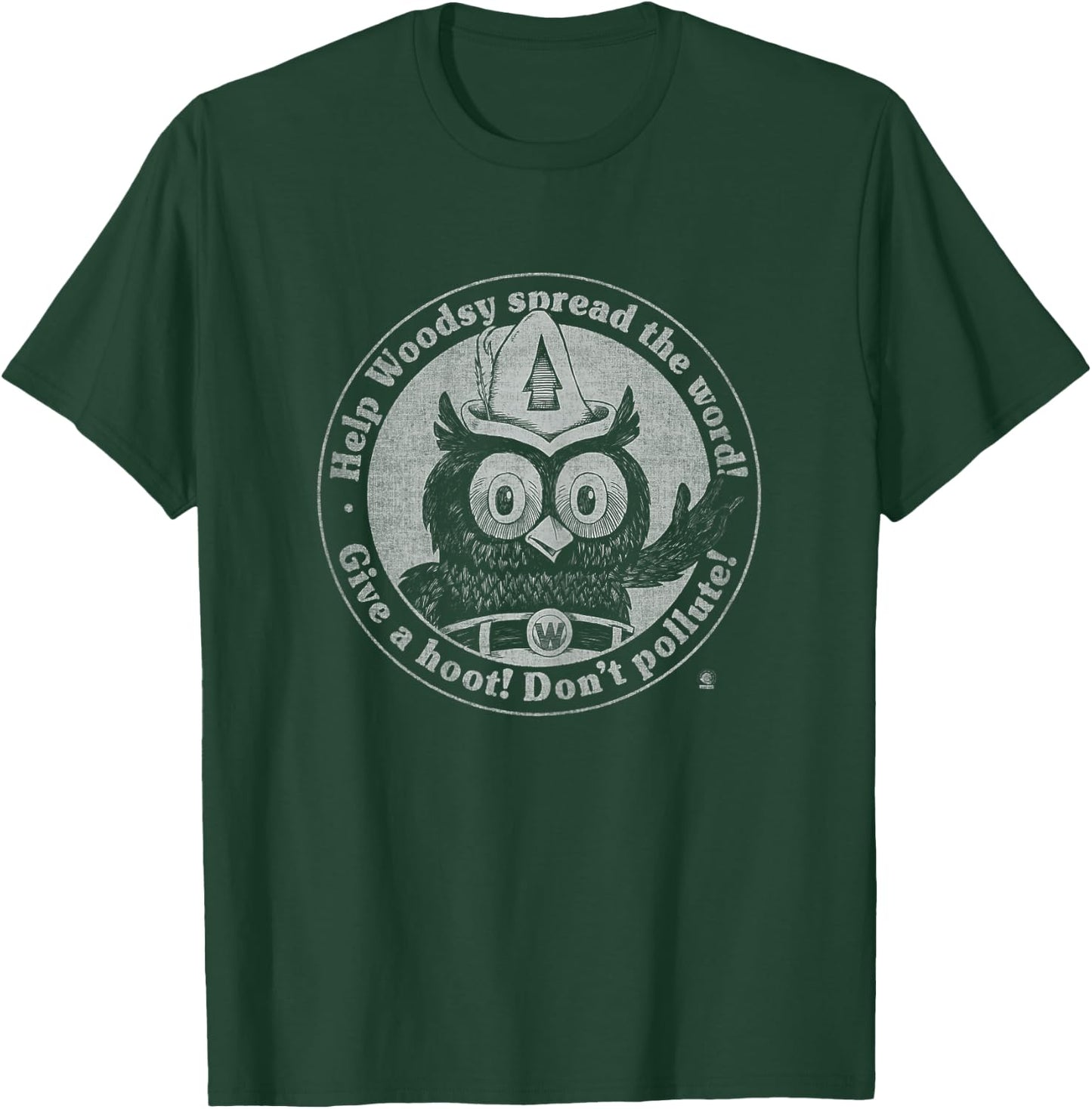 Woodsy Owl Give a Hoot Don't Pollute Faded Vintage T-Shirt - T-Shirt | Forest