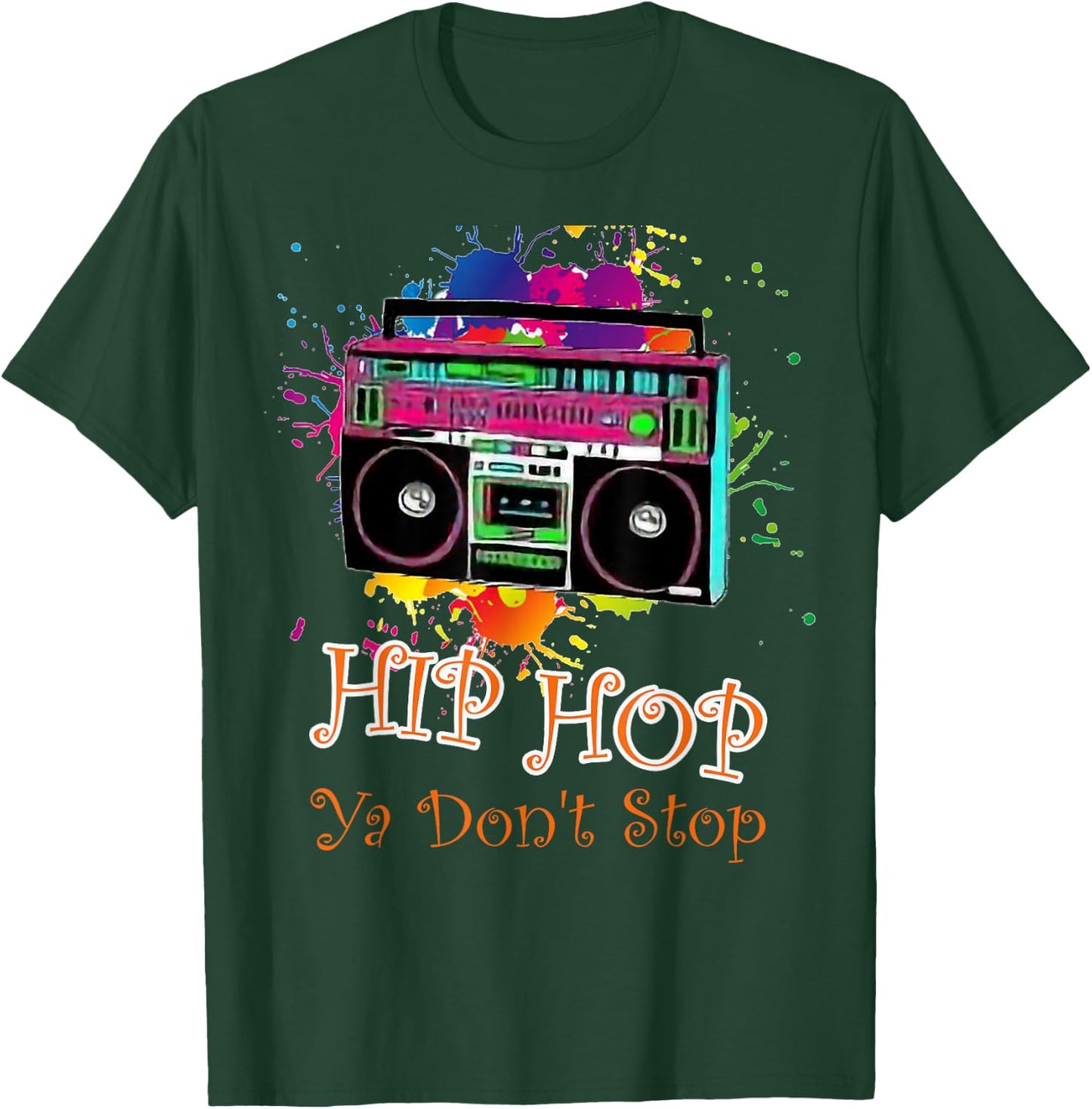 Hip Hop Boombox 80s Rap Jambox T-Shirt - T-Shirt | Forest