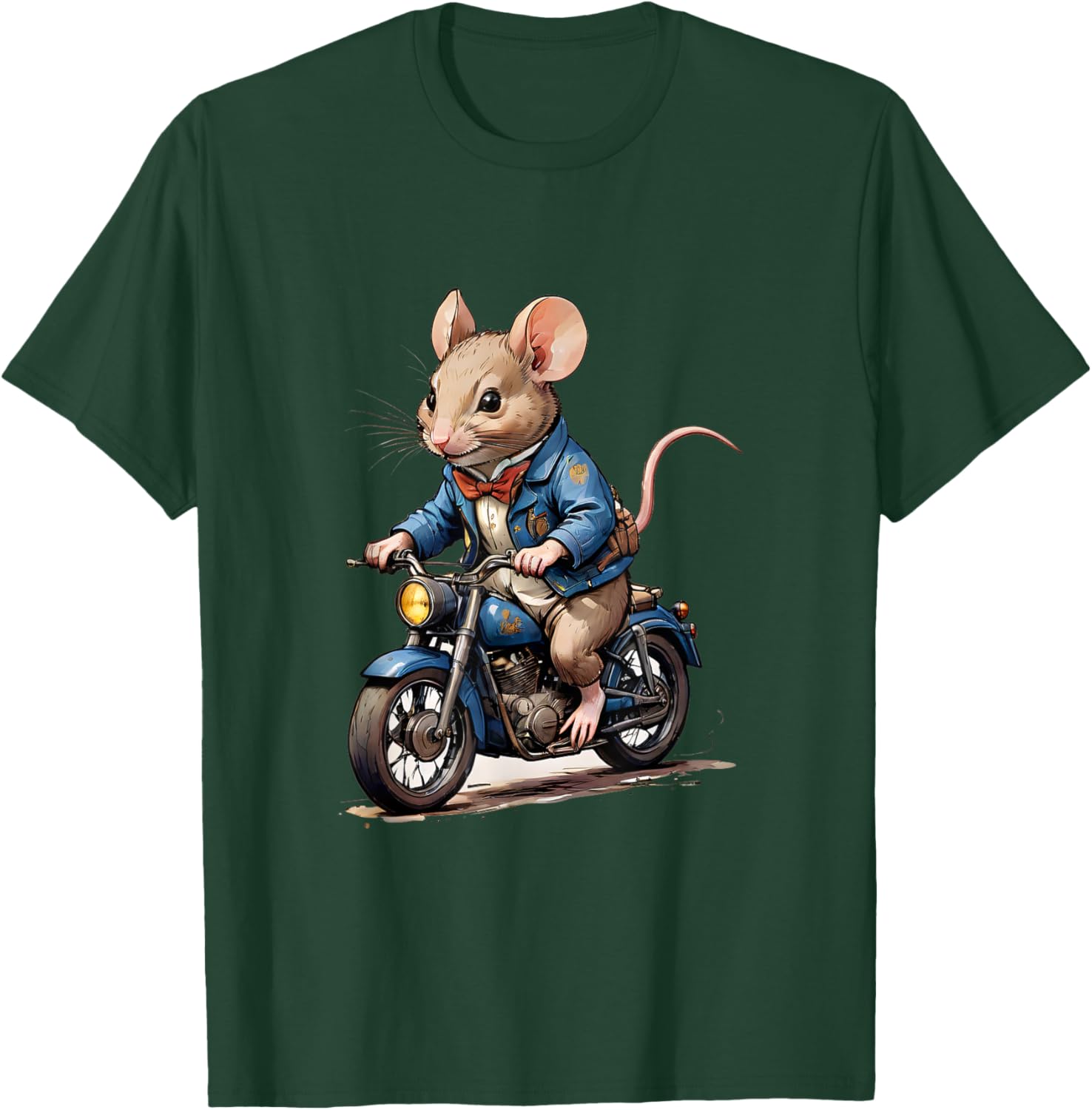 Highway Hero: Mouse on a Motorcycle T-Shirt - T-Shirt | Forest