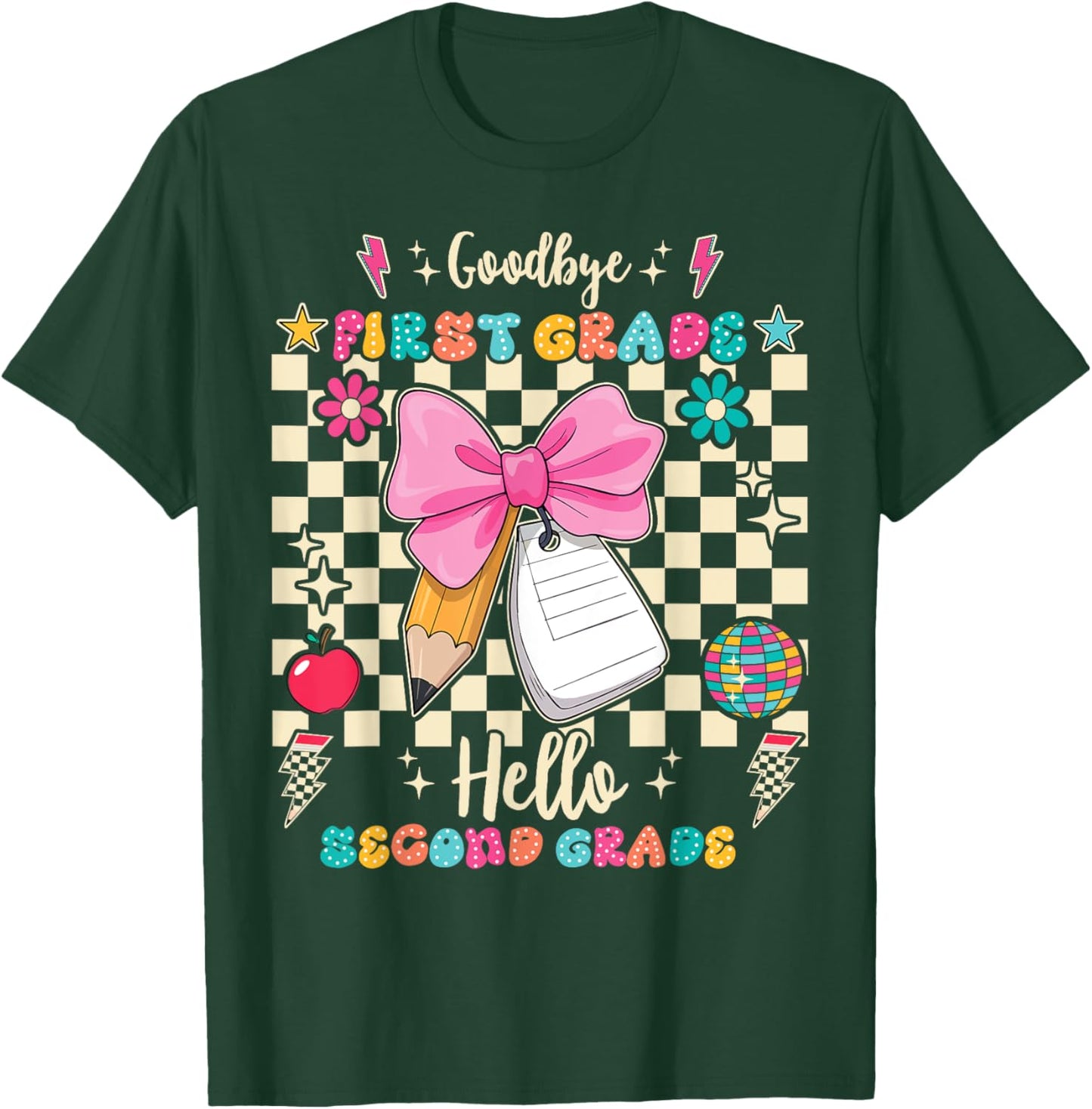 Goodbye First Grade Hello Second Grade Back To School T-Shirt - T-Shirt | Forest