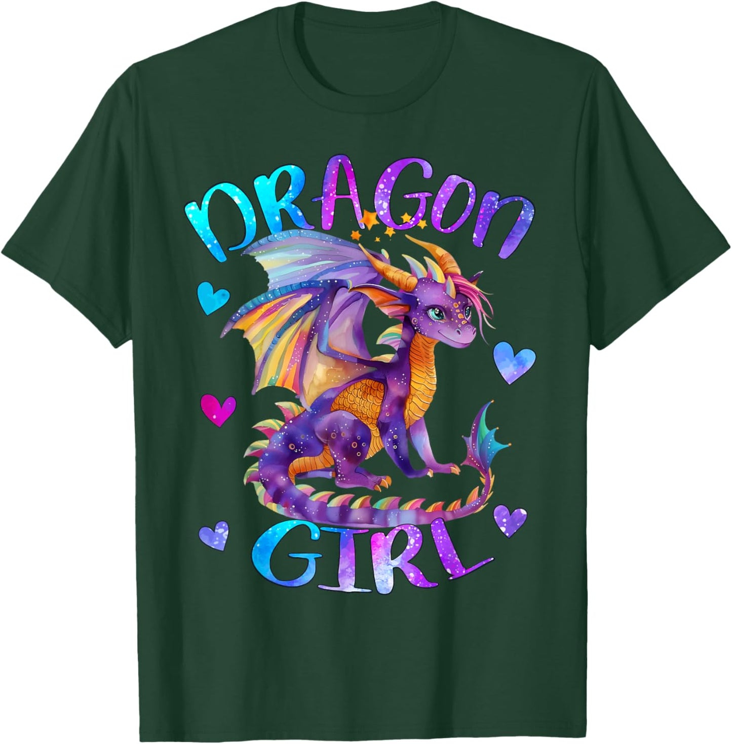 Dragon Girl Rainbow Dragon Just a girl Who Loves Dragons T-Shirt - T-Shirt | Forest