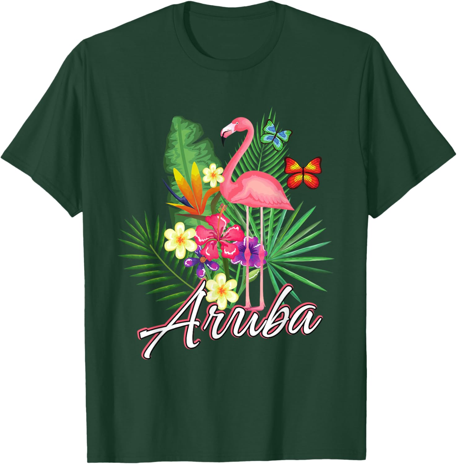 Flamingo Aruba Souvenir / Aruba T-Shirt - T-Shirt | Forest