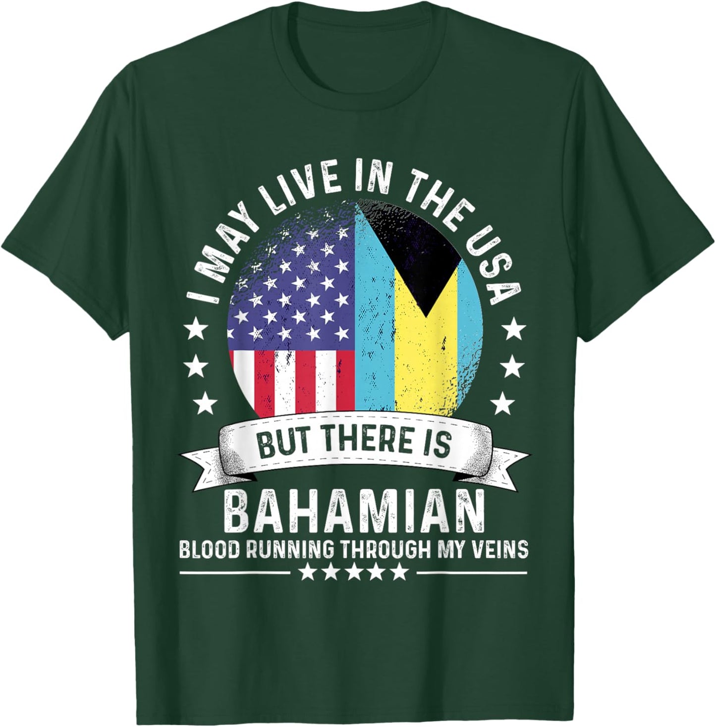 Bahamian American Patriot Grown Country Bahamas Flag T-Shirt - T-Shirt | Forest