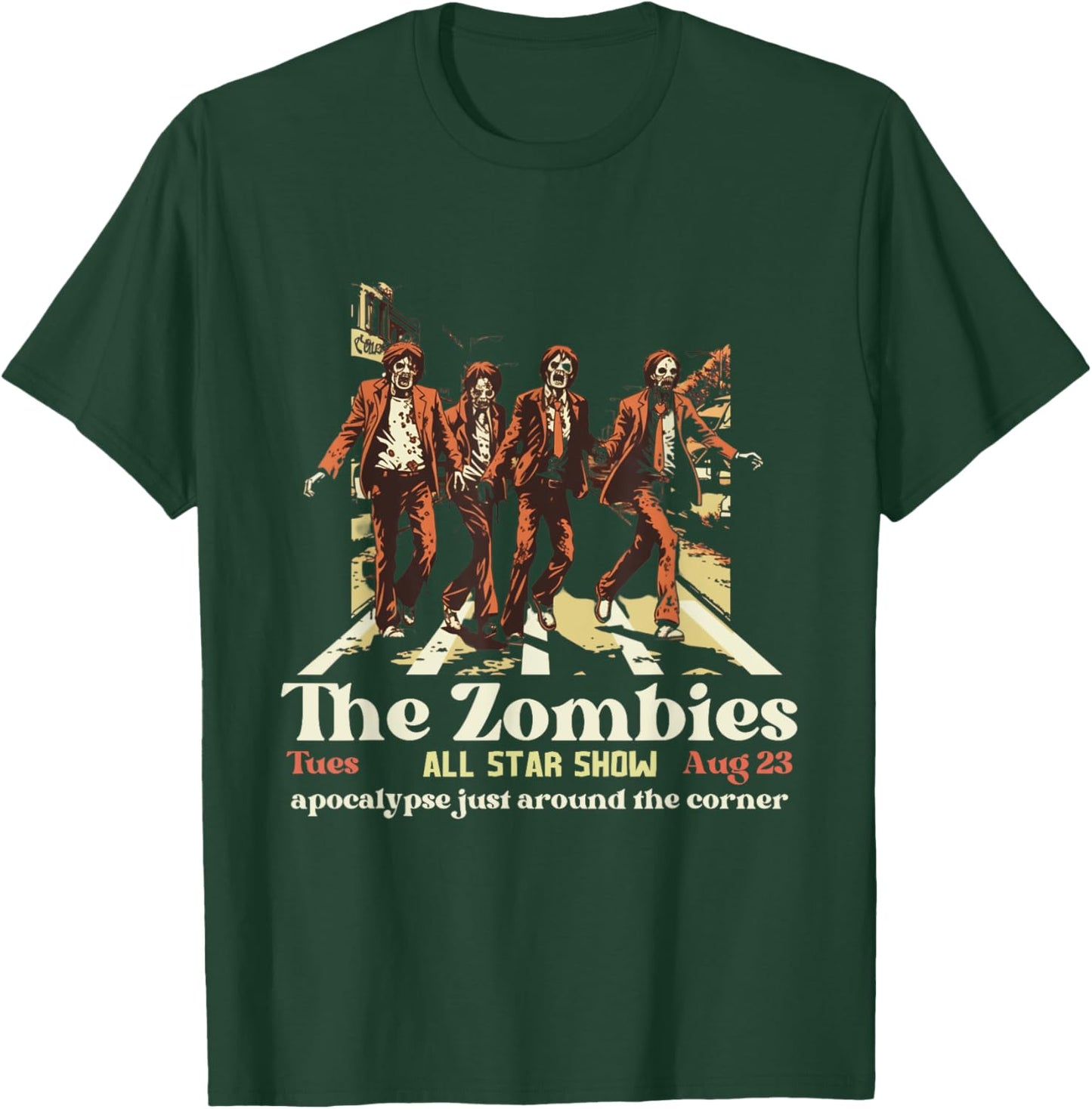 Retro The Zombies Band Concert Poster Abbey Road Show T-Shirt - T-Shirt | Forest