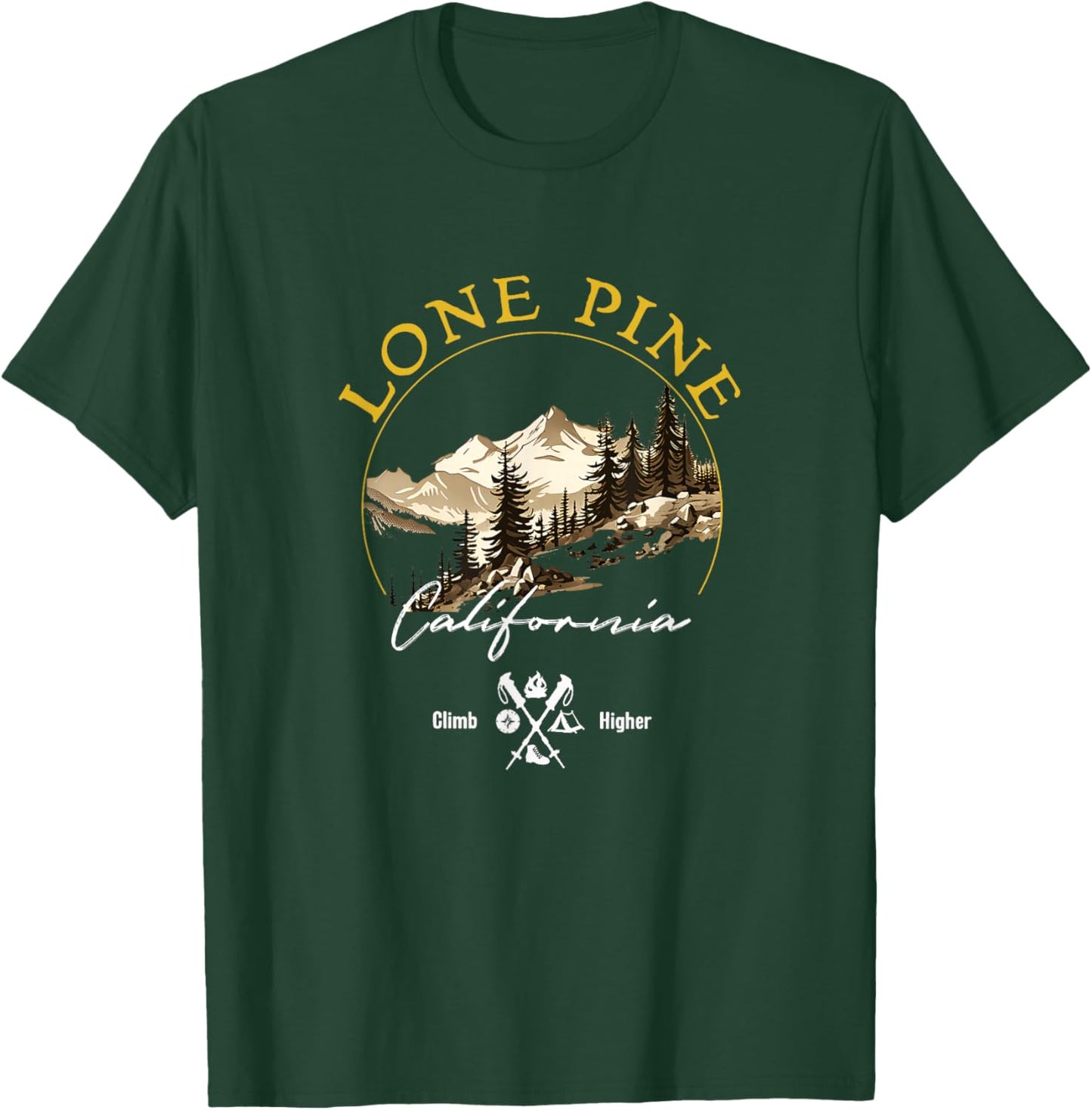 Lone Pine Retro Vintage Apparel - Lone Pine Souvenir T-Shirt - T-Shirt | Forest