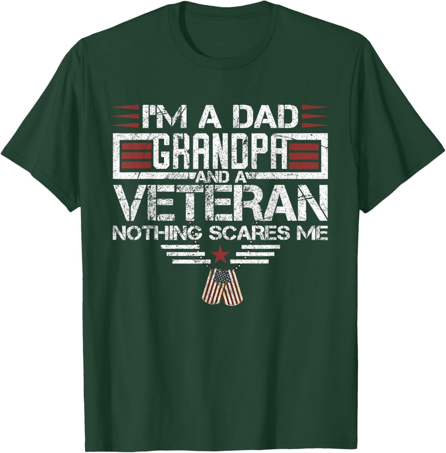 I'm A Dad Grandpa And Veteran Funny Retro Papa Grandpa Gifts T-Shirt - T-Shirt | Forest