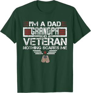 I'm A Dad Grandpa And Veteran Funny Retro Papa Grandpa Gifts T-Shirt - T-Shirt | Forest