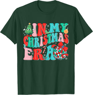 In My Christmas Era Retro Groovy Christmas Holiday Xmas T-Shirt - T-Shirt | Forest