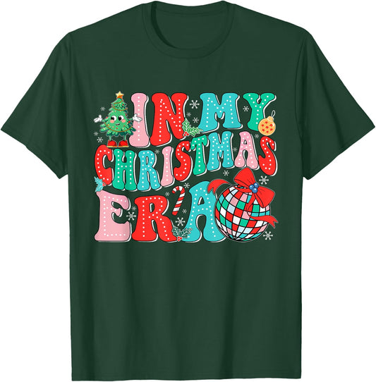 In My Christmas Era Retro Groovy Christmas Holiday Xmas T-Shirt - T-Shirt | Forest