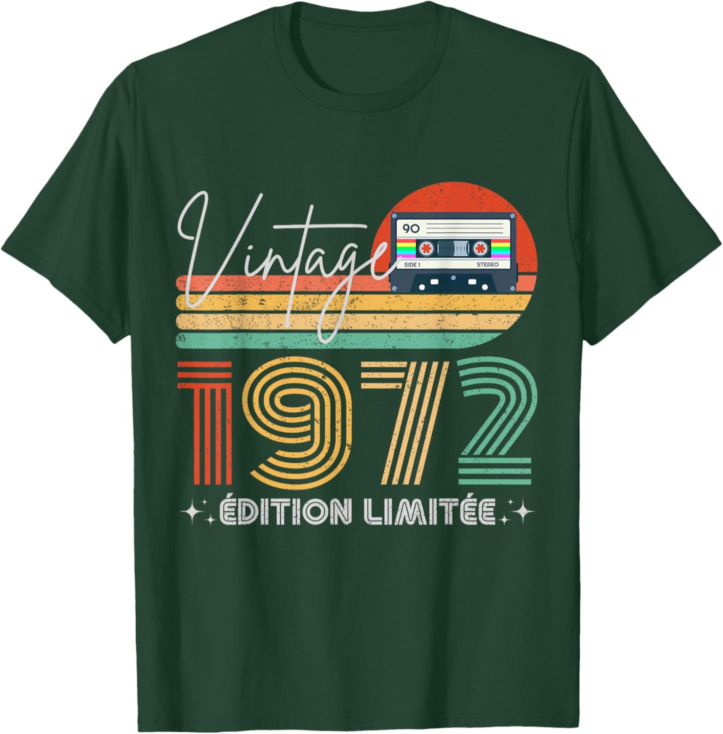 Vintage 1972 Limited Edition Gift Birth Year 1972 , Black, S T-Shirt - T-Shirt | Forest