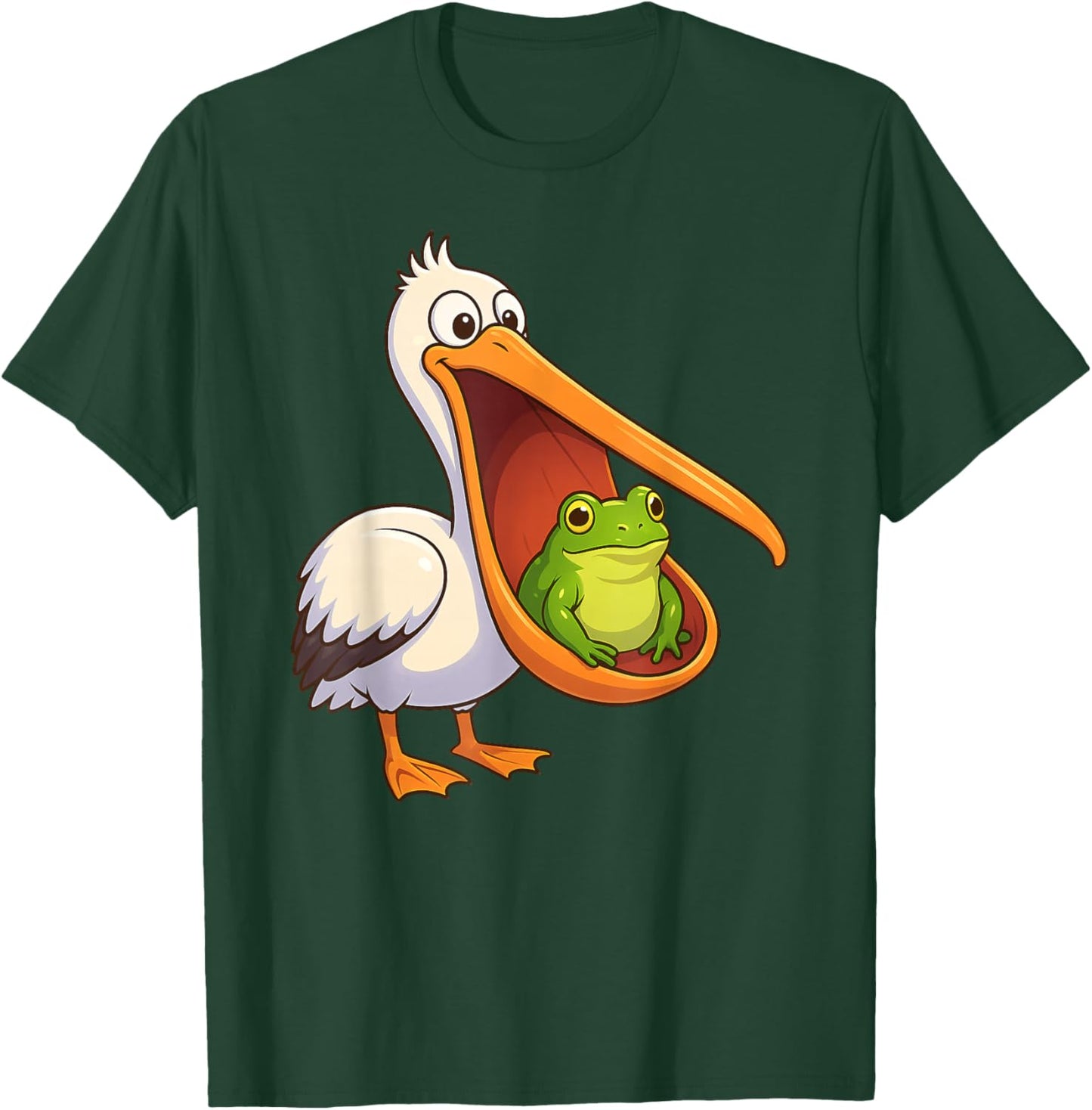 Funny Frog Pelican Animal Lover Boys Girls Kids T-Shirt - T-Shirt | Forest