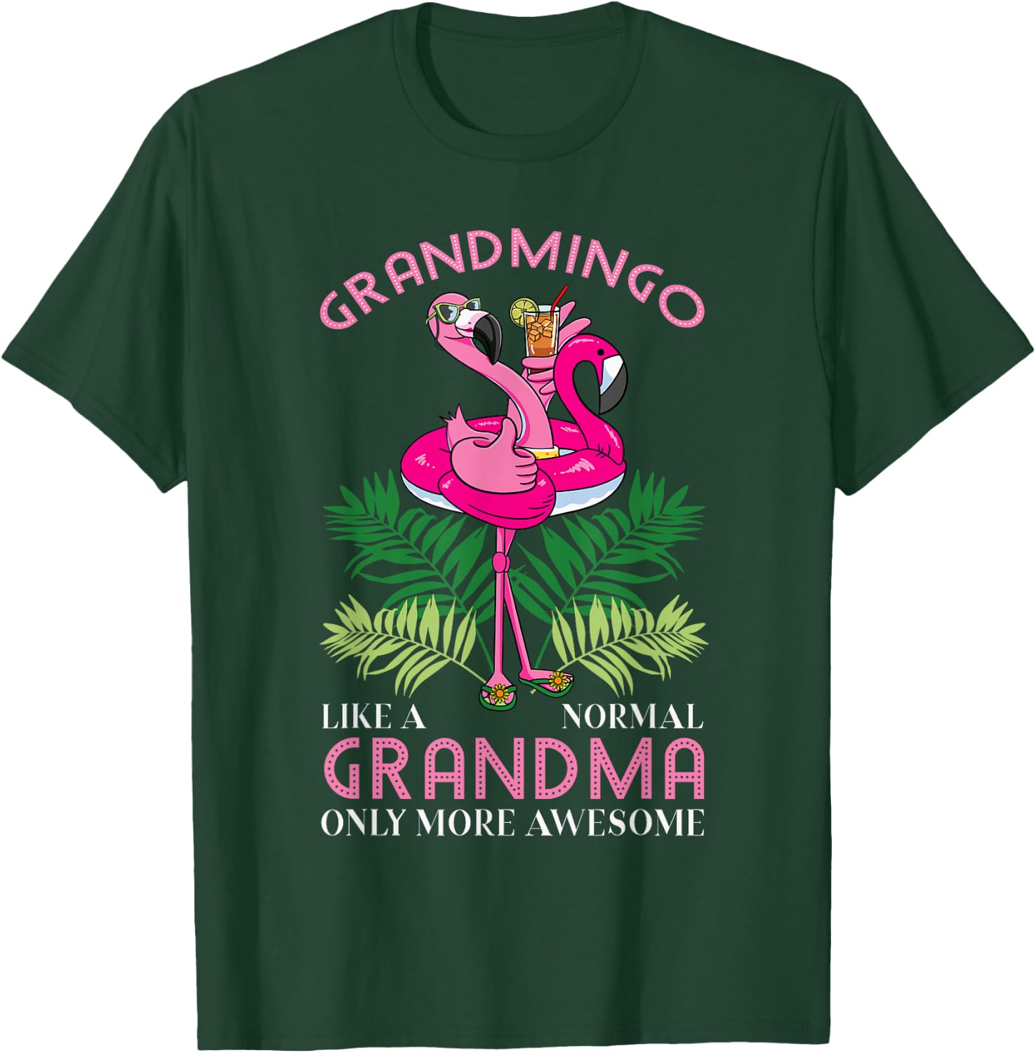 Grandmingo Grandmother Flamingo Lover Gramma Grandma Granny T-Shirt - T-Shirt | Forest