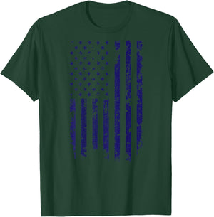 Vintage Distressed American Flag Kids Men T-Shirt - T-Shirt | Forest