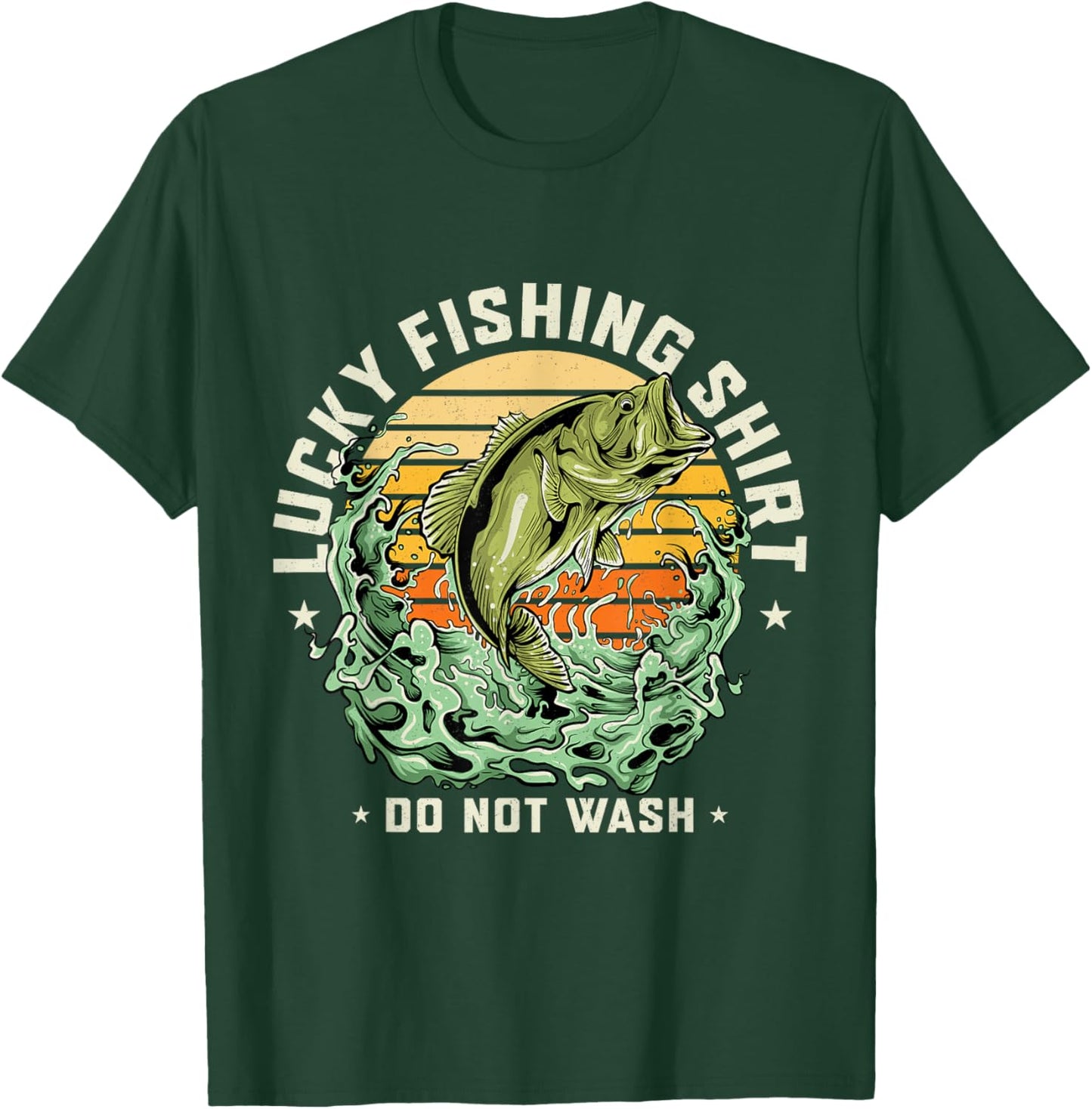 Lucky Fishing Shirt Do Not Wash Vintage Fishing Lover Gag T-Shirt - T-Shirt | Forest