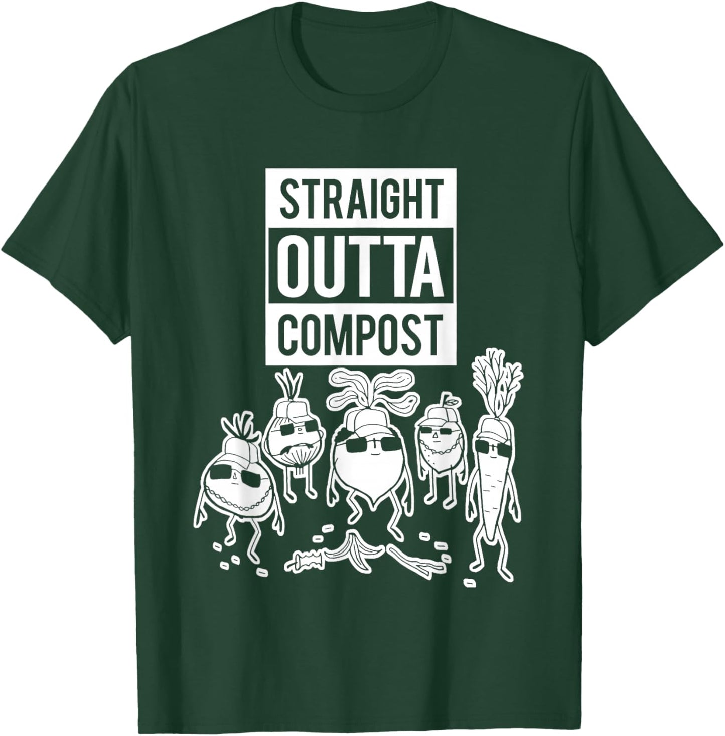 Straight Outta Compost Funny Women T-Shirt - T-Shirt | Forest