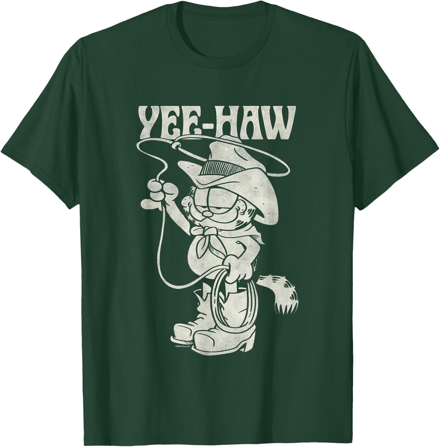 Garfield Cowboy Yee-Haw Vintage Retro Big Chest Portrait T-Shirt - T-Shirt | Forest