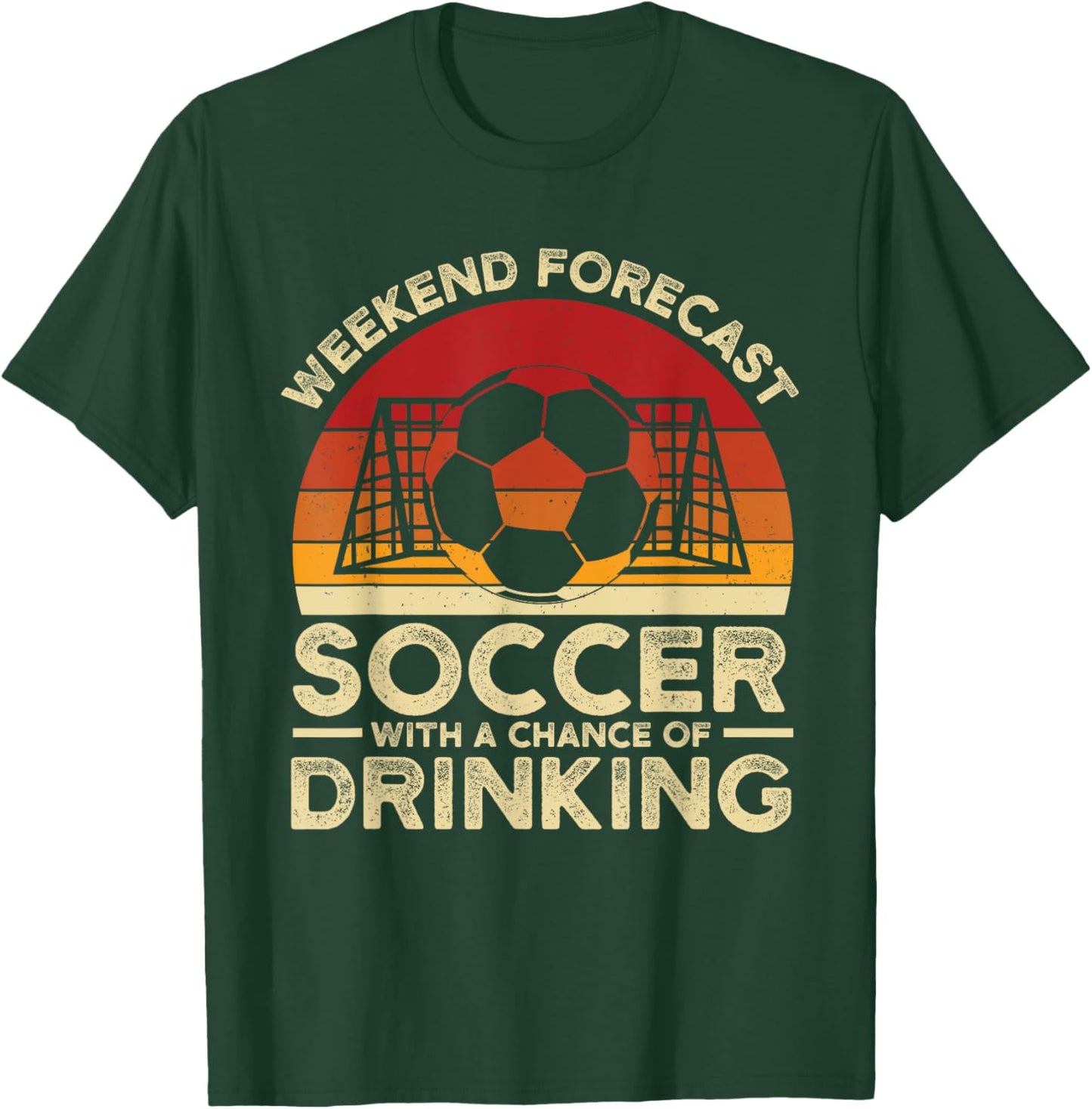 Funny Soccer Retro Goalkeeper Weekend Forecast Soccer T-Shirt - T-Shirt | Forest
