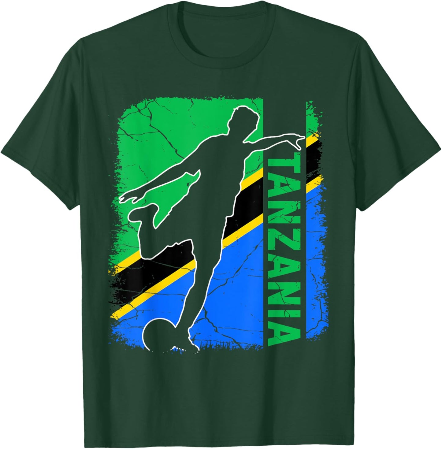 Tanzania Soccer Team Tanzania Flag Jersey Football T-Shirt - T-Shirt | Forest