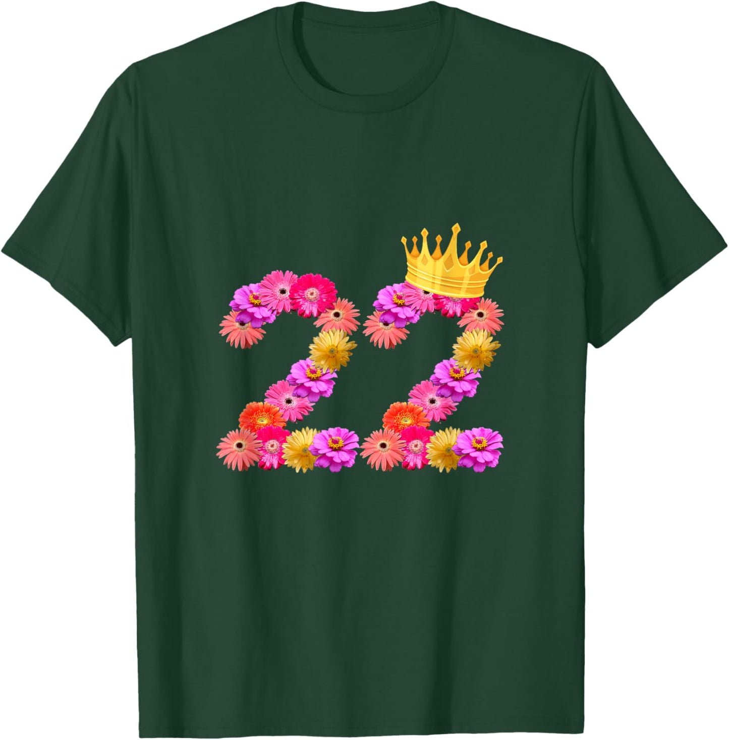 22 Year Old Birthday Women Flower Crown Its My 22nd Birthday T-Shirt - T-Shirt | Forest