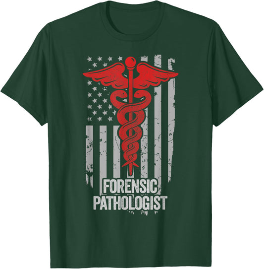 American Flag Forensic Pathologist Forensic Pathology Men T-Shirt - T-Shirt | Forest