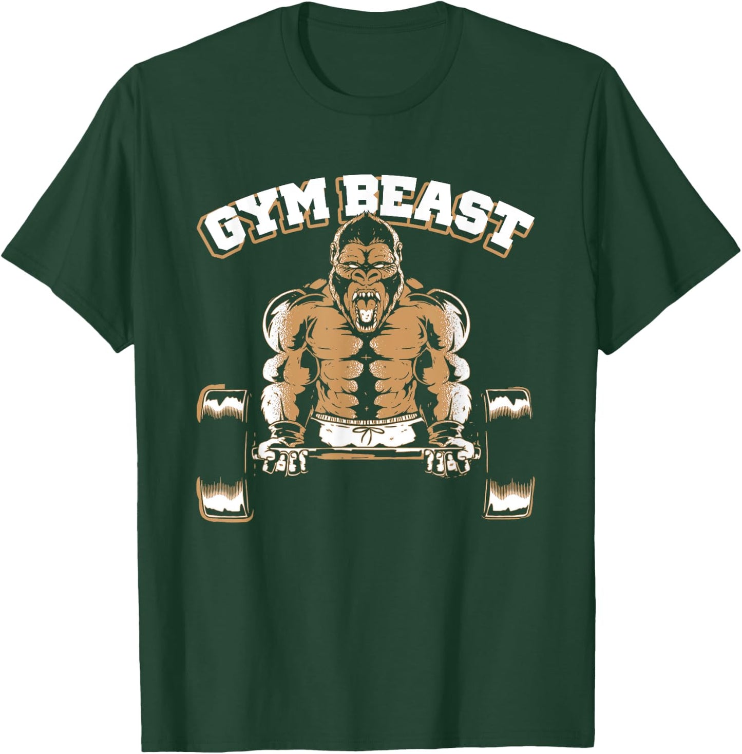 Gym Beast Gorilla Weightlifting Bodybuilding Workout T-Shirt - T-Shirt | Forest
