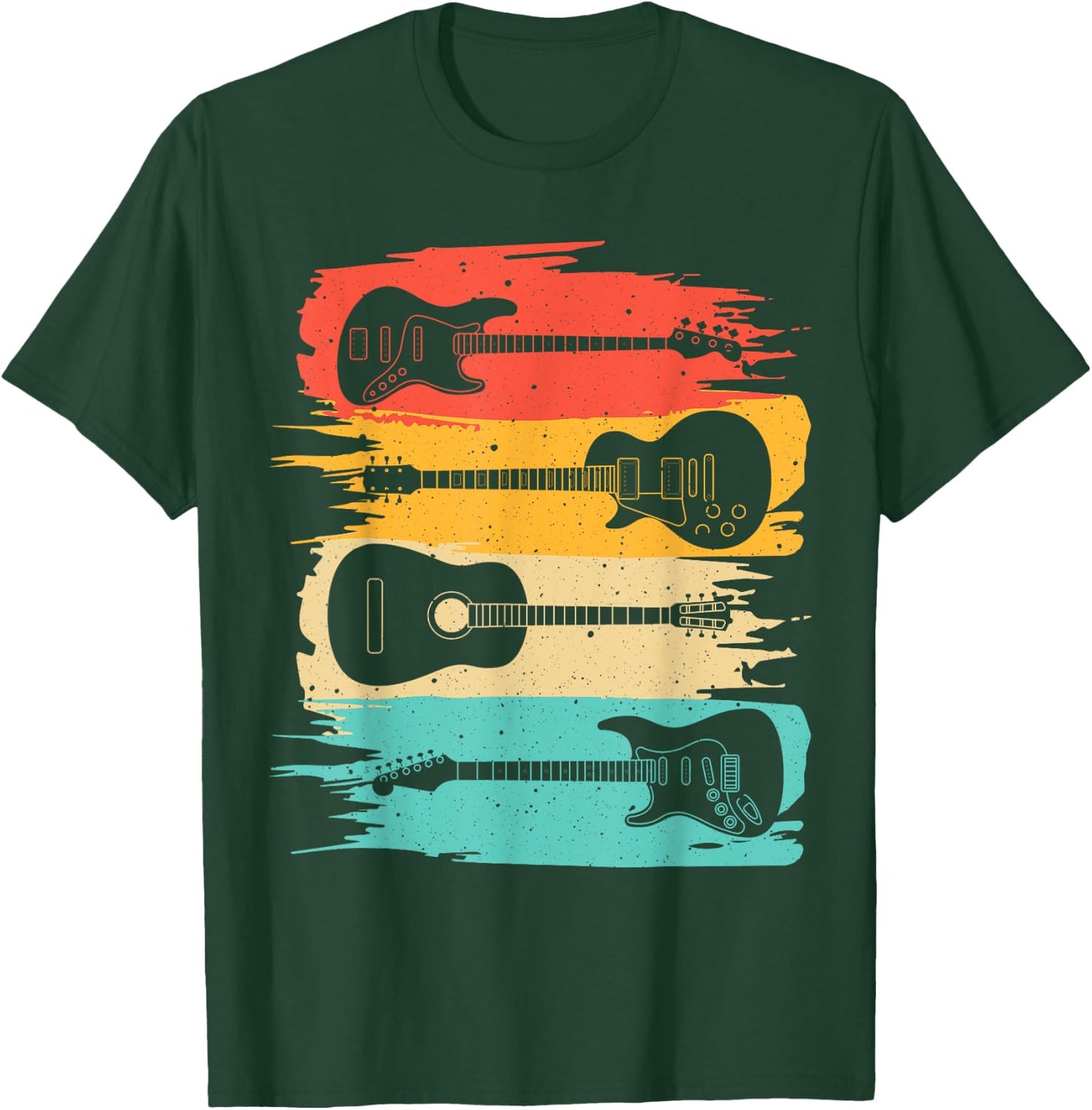 Vintage Guitar Gift Women Music Band Guitarist Stuff T-Shirt - T-Shirt | Forest
