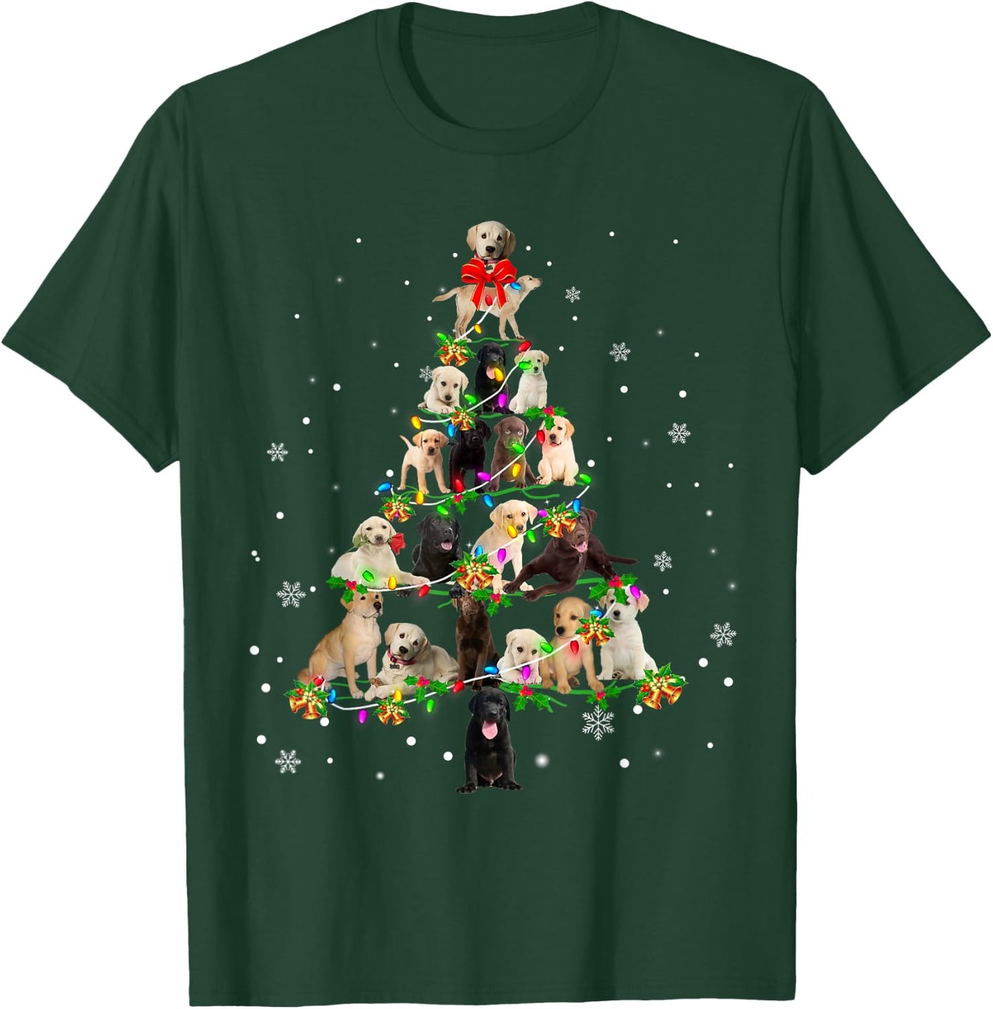 Labrador Retriever Christmas Tree X-Mas Gift T-Shirt - T-Shirt | Forest