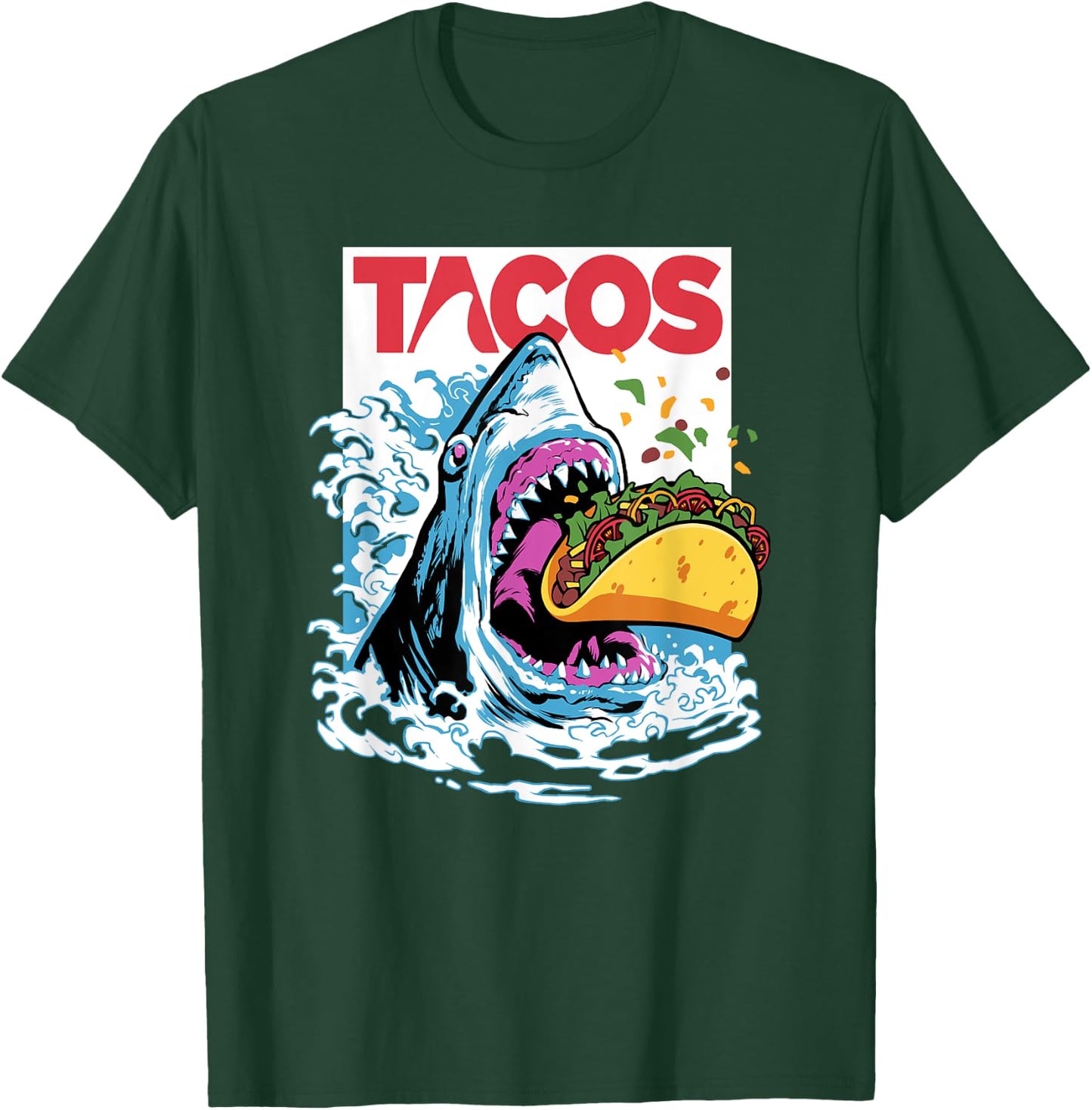 Shark Tacos Fish Taco Tuesday | Cinco De Mayo Foodie Gift T-Shirt - T-Shirt | Forest
