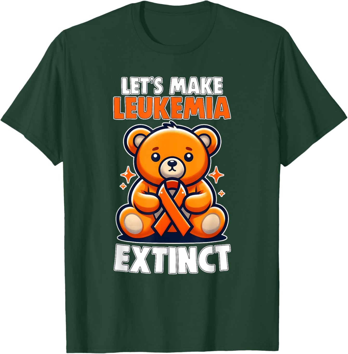 Leukemia Teddy Bear Orange Ribbon Hematologist Reptile T-Shirt - T-Shirt | Forest