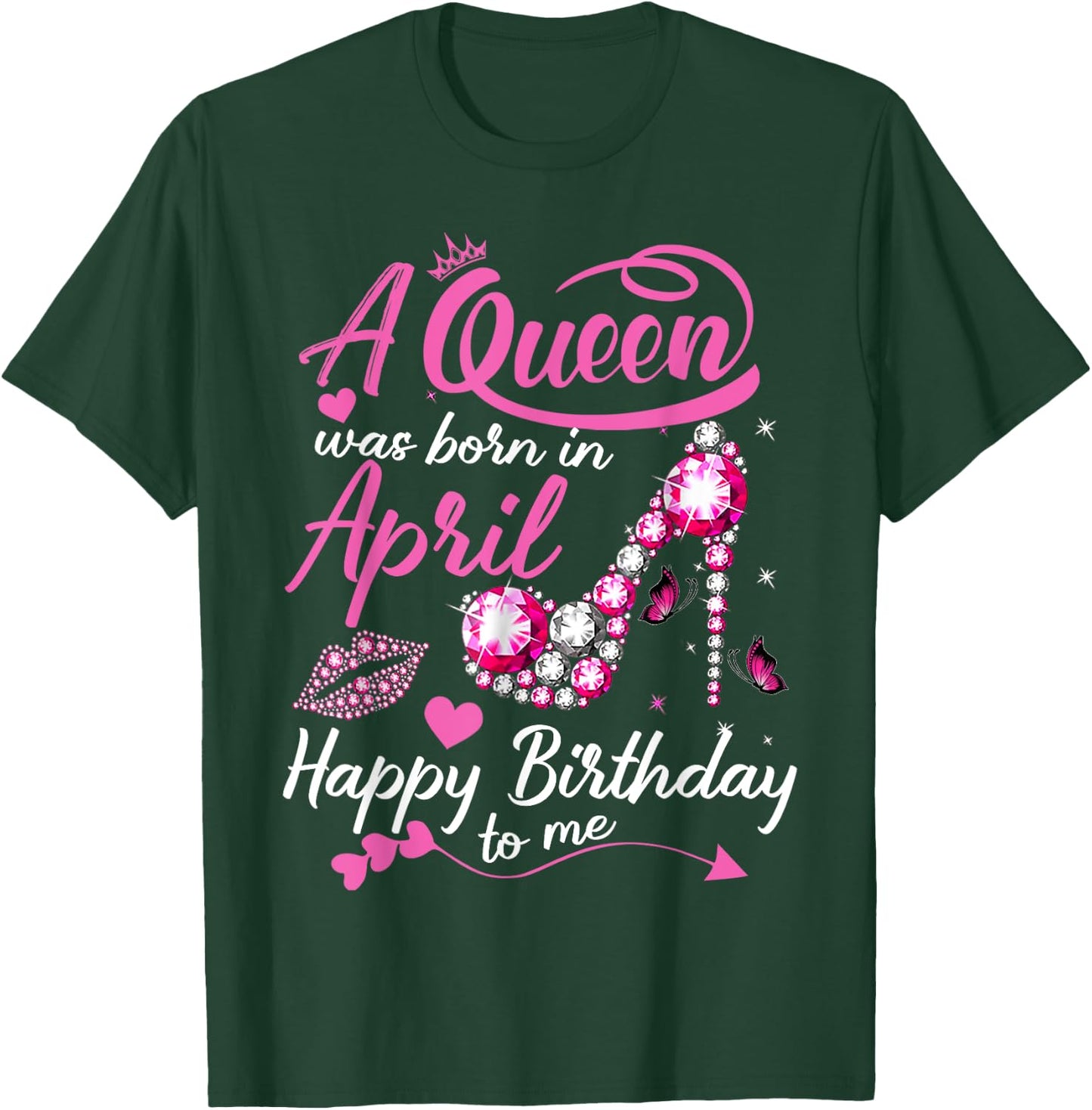 Black Queens are Born in April Women Birthday Gift T-Shirt - T-Shirt | Forest