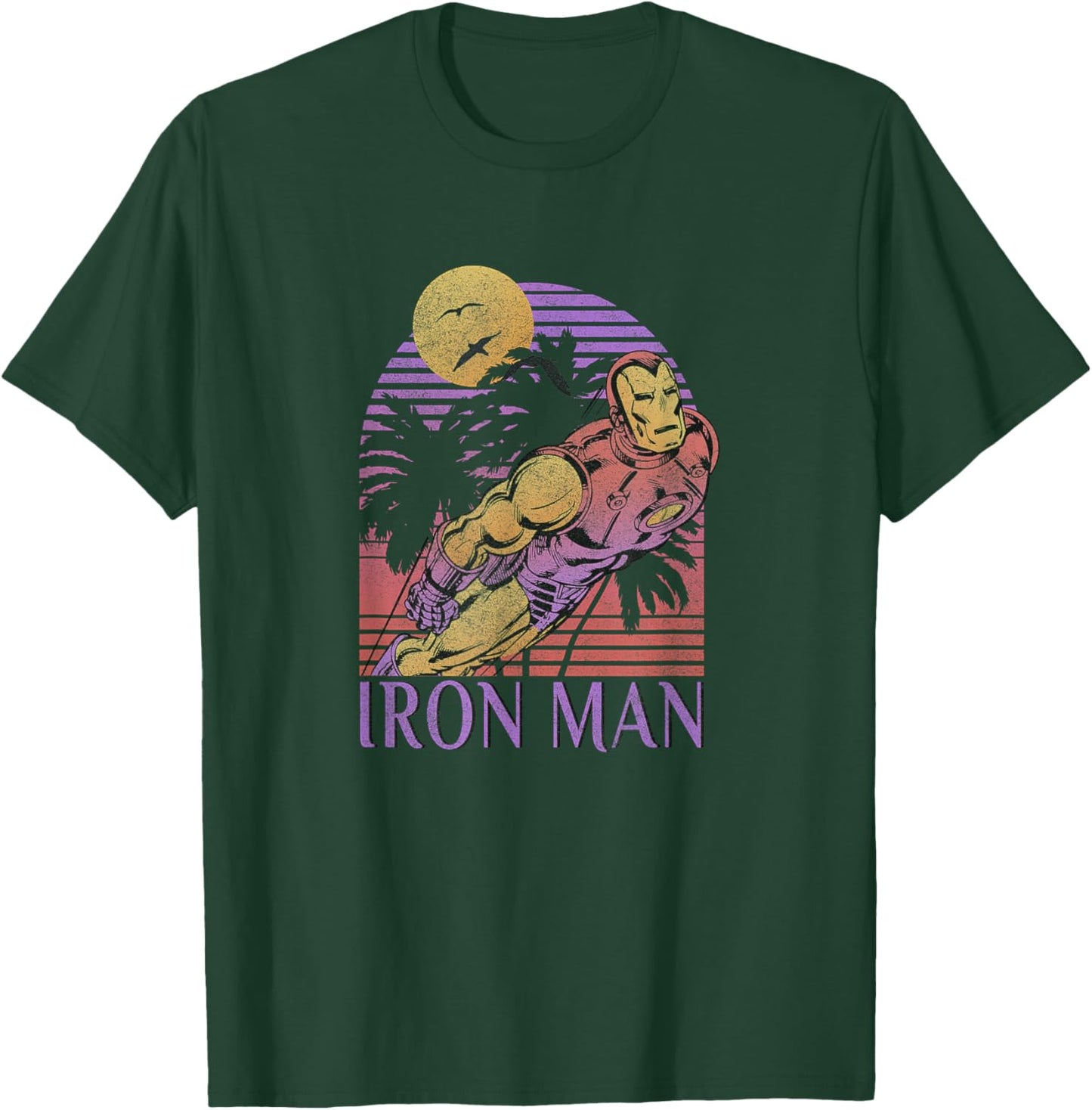 Marvel Iron Man Retro Distressed Portrait T-Shirt - T-Shirt | Forest