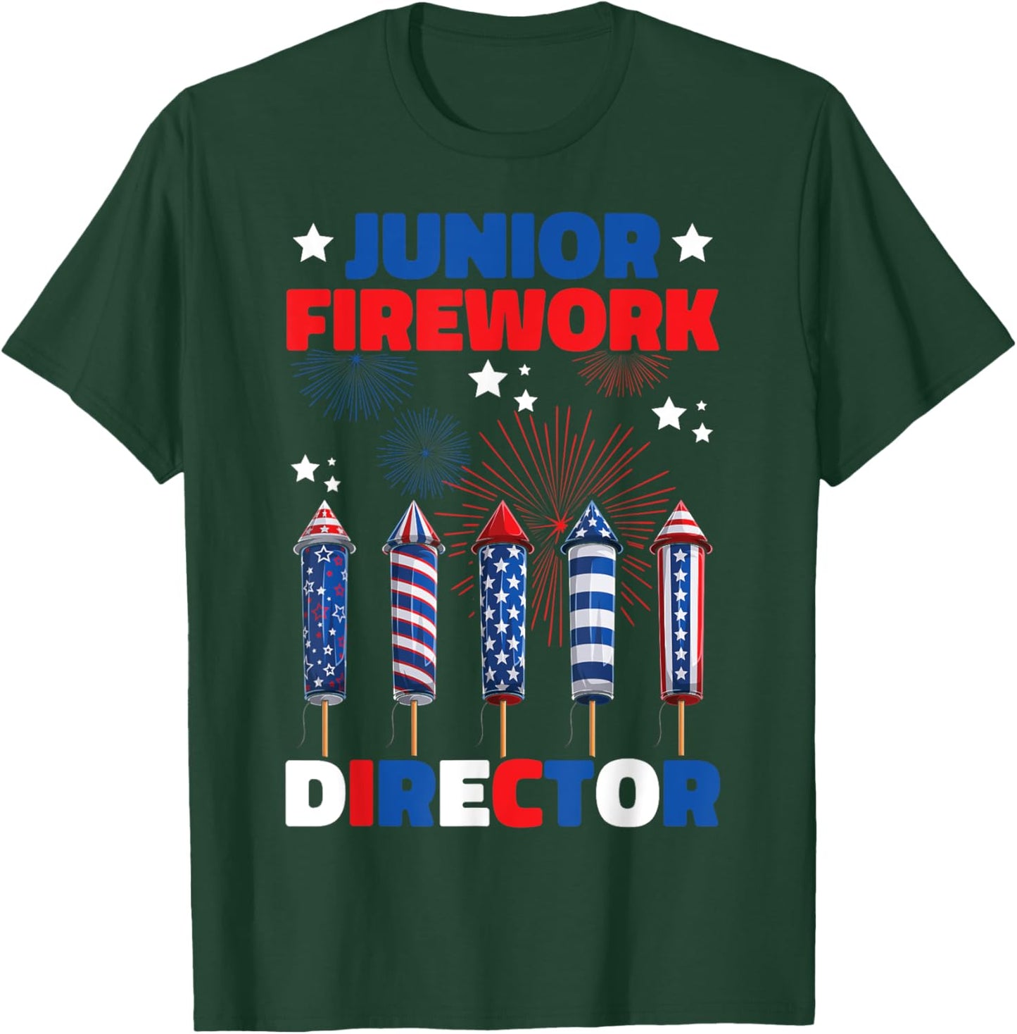 Kids Junior Firework Director American 4th Of July T-Shirt - T-Shirt | Forest