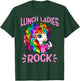 Lunch Ladies Rock Cute Unicorn Chef Cook Funny Lunch Lady T-Shirt - T-Shirt | Forest