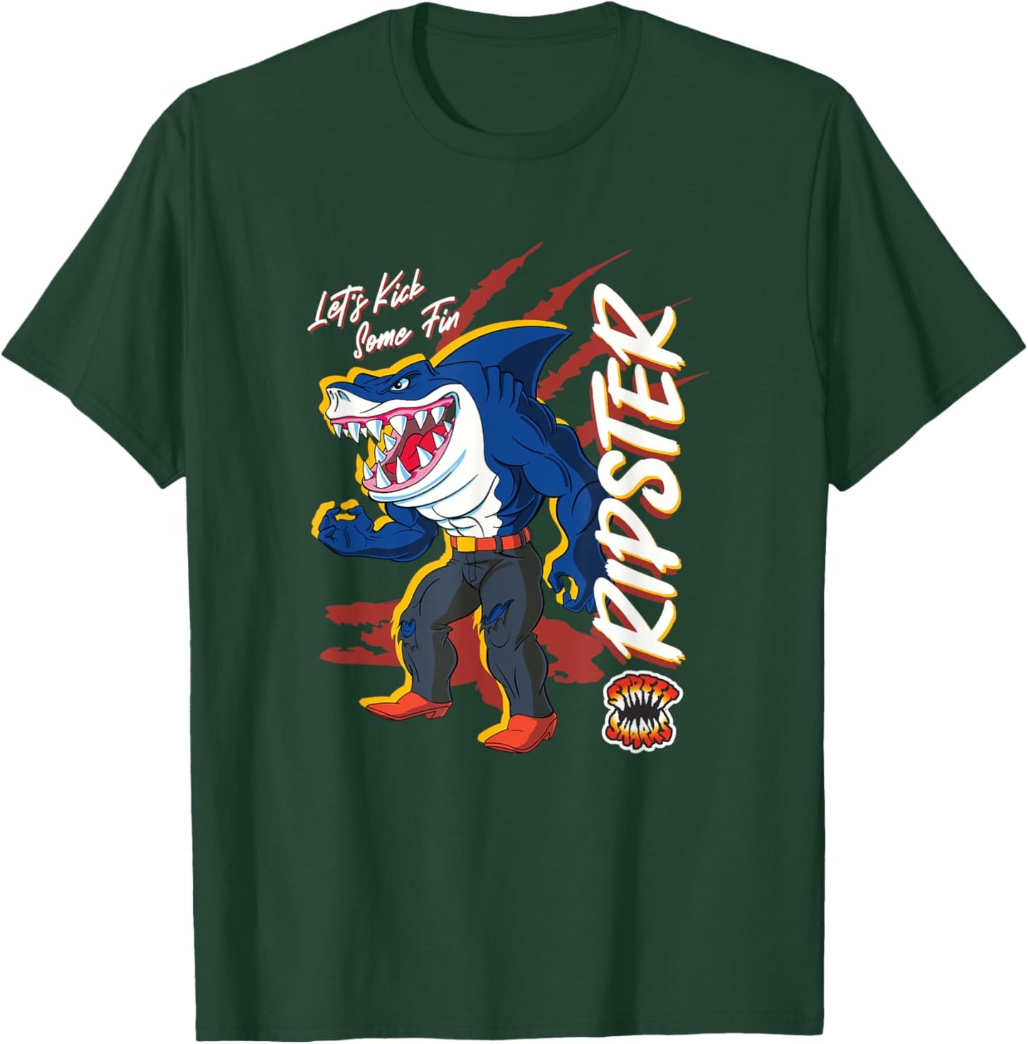 Street Sharks - Ripster Let's Kick Some Fin T-Shirt - T-Shirt | Forest