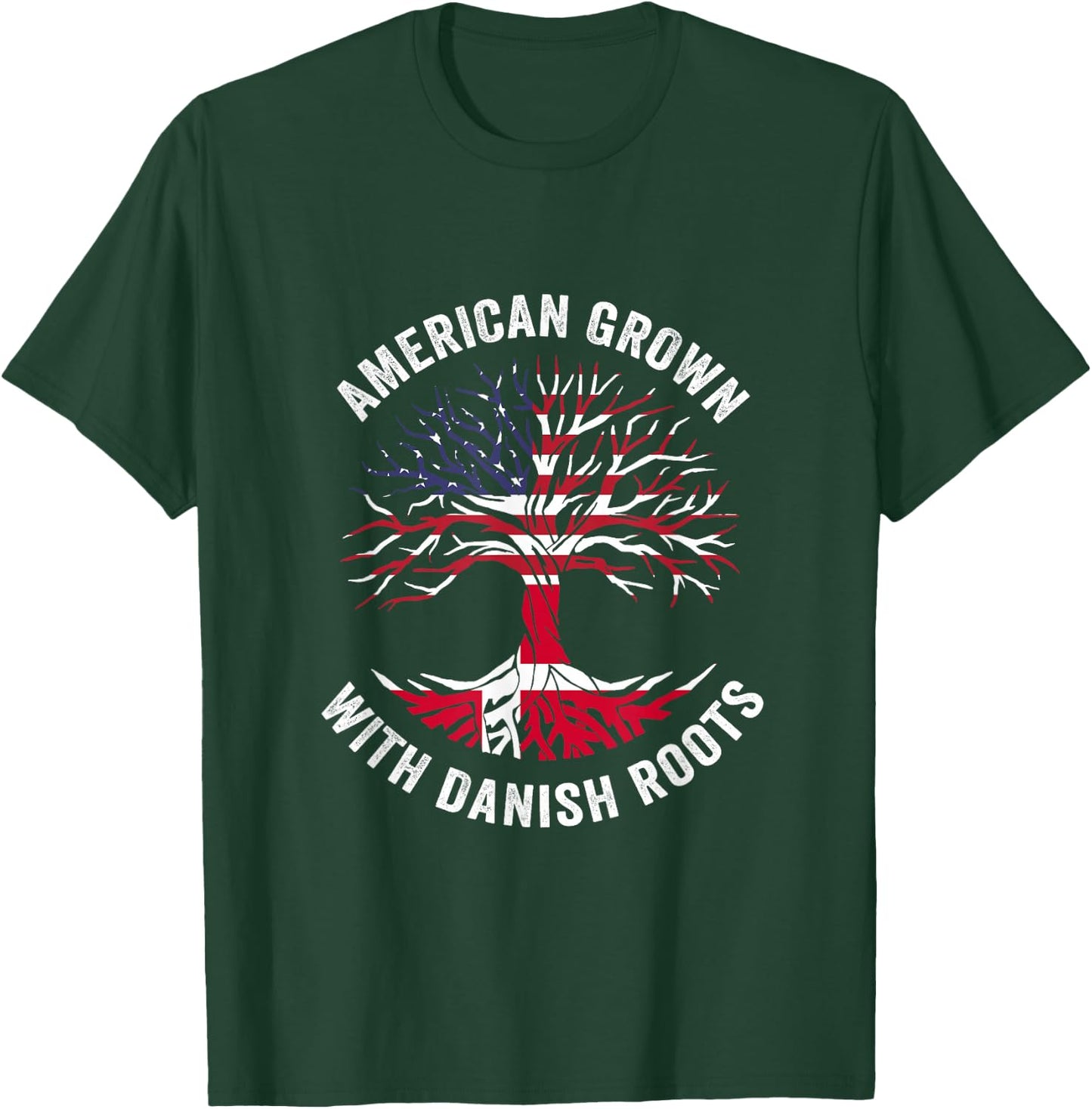 USA American Grown With Danish Roots Denmark T-Shirt - T-Shirt | Forest