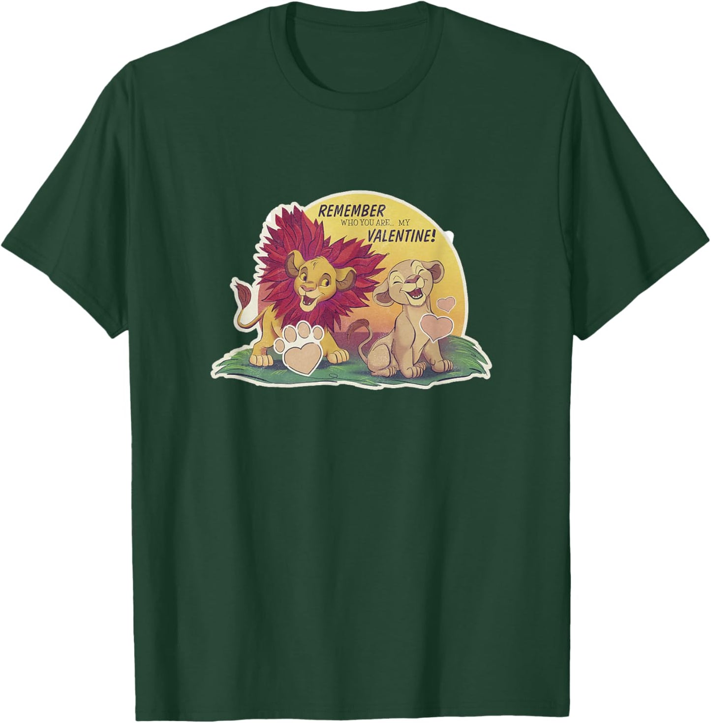 Disney The Lion King Valentine's Day Nala & Simba Wild Retro T-Shirt - T-Shirt | Forest
