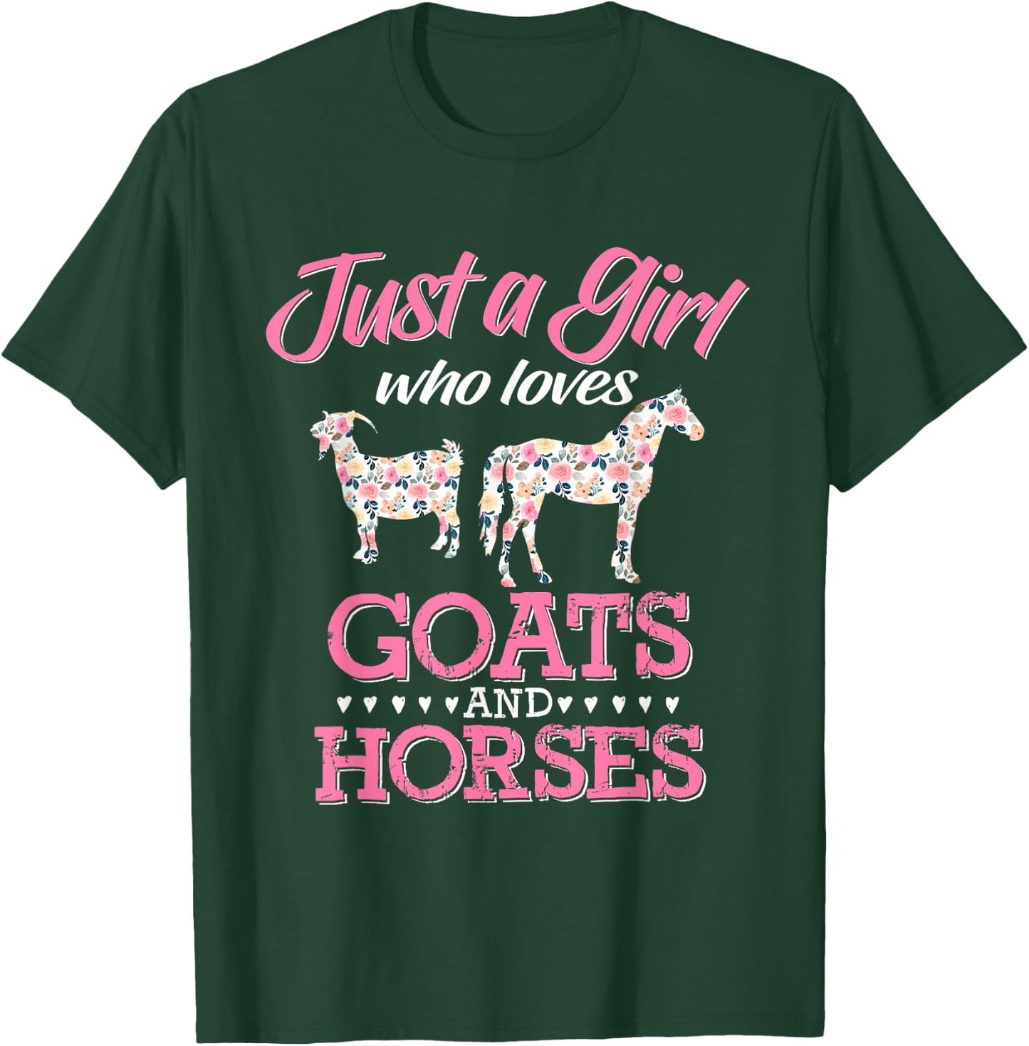 Just A Girl Who Loves Goats Horse Lover Women Farmer T-Shirt - T-Shirt | Forest