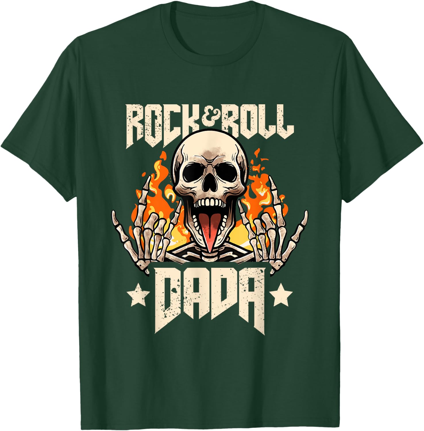 Rock And Roll Dada Dad Vintage Retro Rock&Roll Rock Concert T-Shirt - T-Shirt | Forest