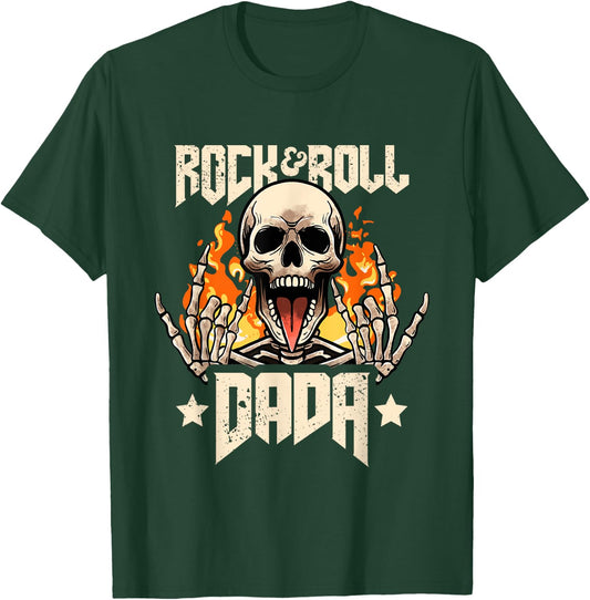 Rock And Roll Dada Dad Vintage Retro Rock&Roll Rock Concert T-Shirt - T-Shirt | Forest